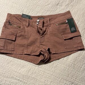 Wild Fable Women's Low-Rise Cargo Camp Denim Shorts